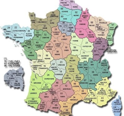 Digital map of France showing connected real estate information network for property search